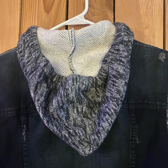 Free People Black and Gray Denim Jean Jacket - Picture 7 of 8